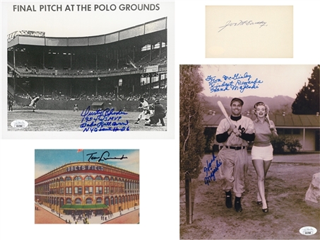 Lot of (4) Baseball-Themed Photograph & Cuts Signed Collection (JSA)